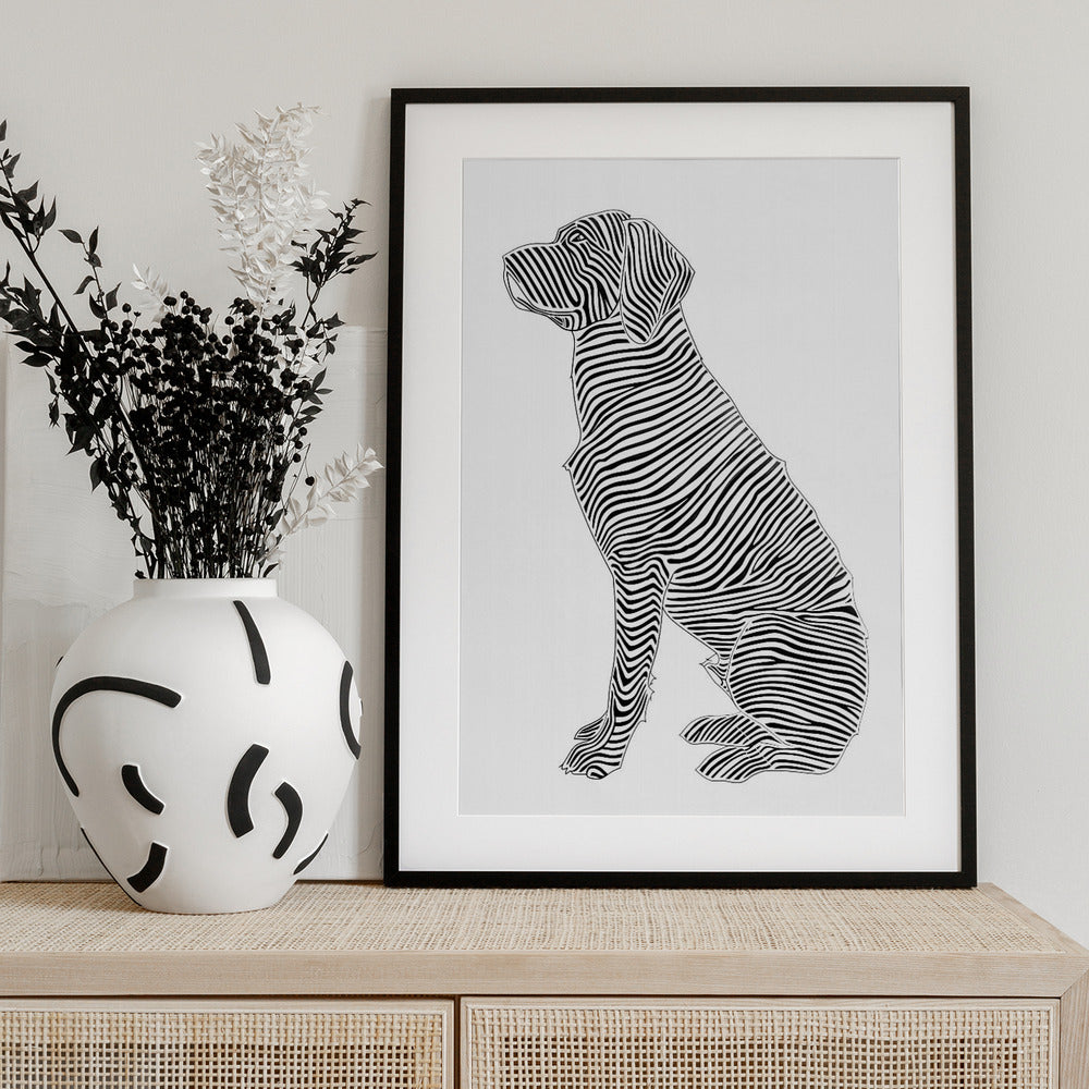 Lines art Dog - Art Print by Justyna Jaszke