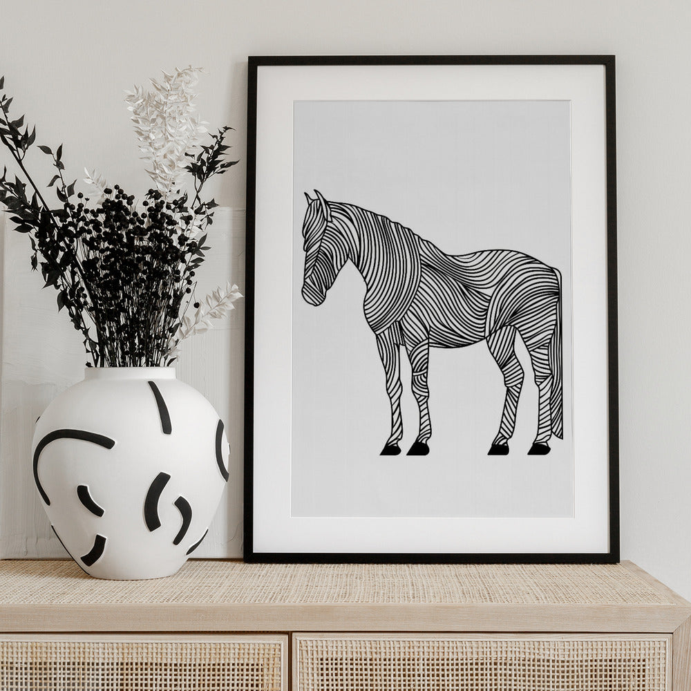 Lines art Horse - Art Print by Justyna Jaszke