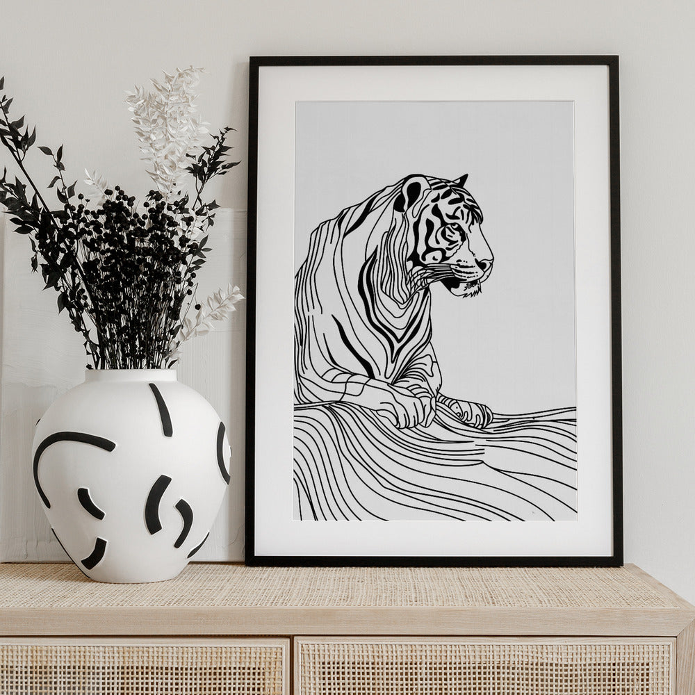 Lines art Tiger - Art Print by Justyna Jaszke