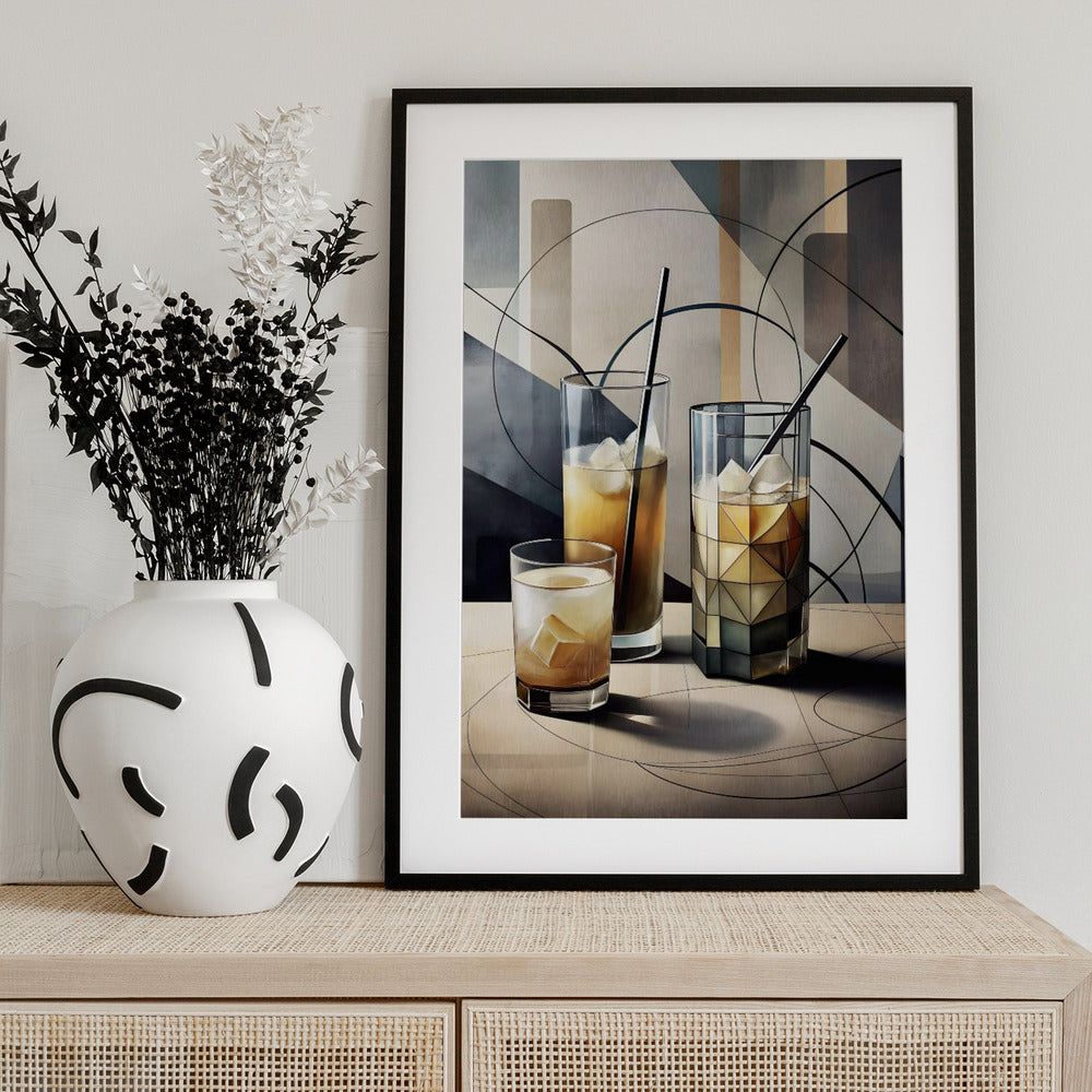 Cubist Cocktails - Art Print by Miguel Bruzual