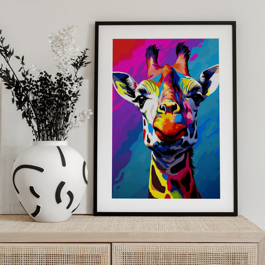 Giraffe Pop Art - Art Print by Andreas Magnusson