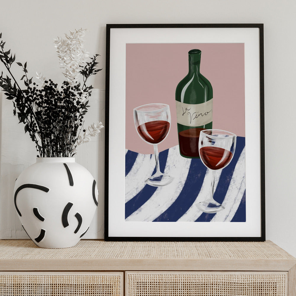Wine time - Art Print by EMELIEmaria