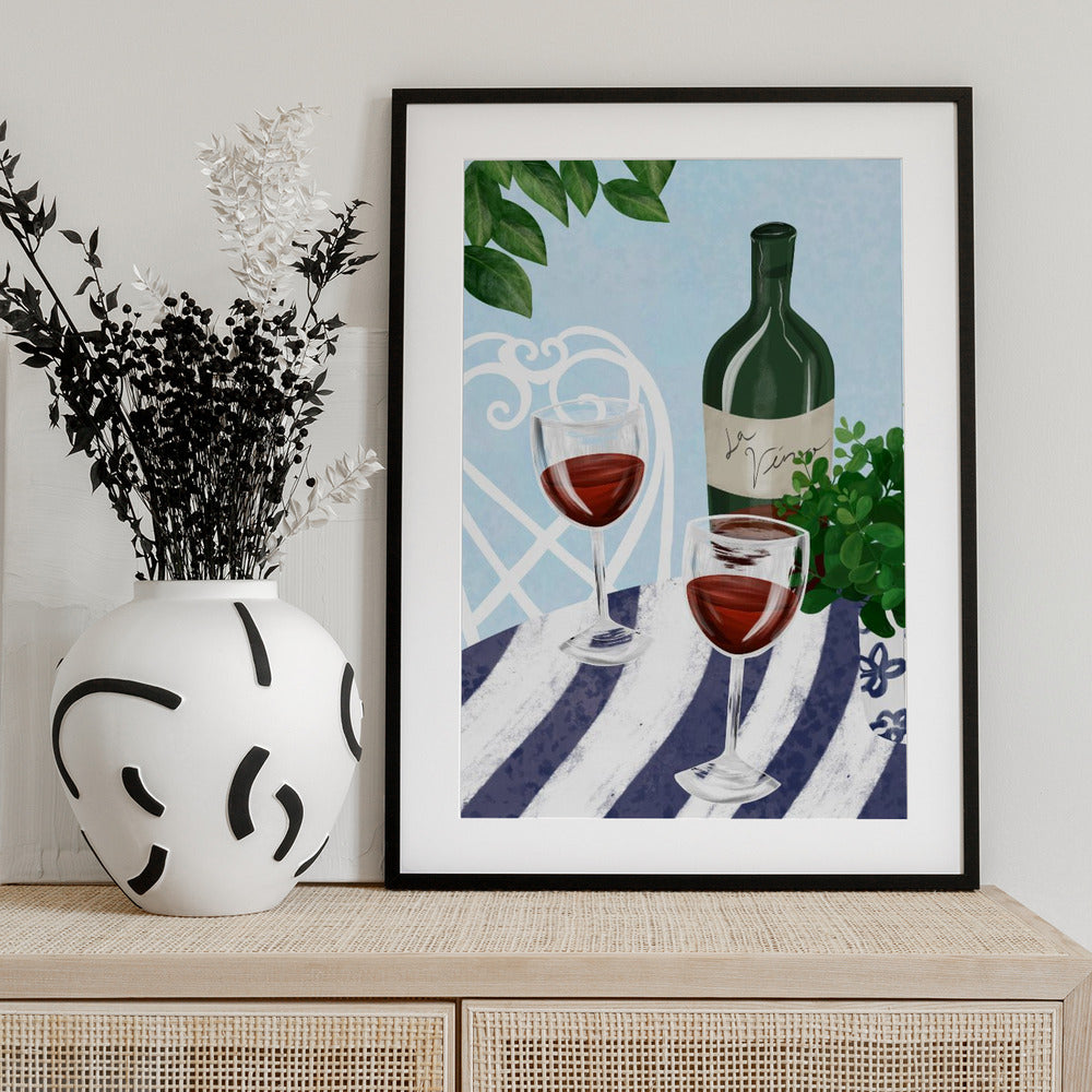 Red wine under the tree - Art Print by EMELIEmaria