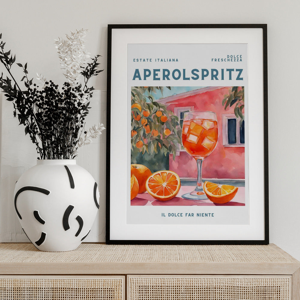 Aperol Spritz, Aquarell, Fresh - Art Print by Ohkimiko