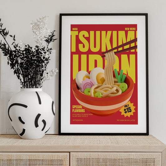 Tsukimi Udon Menu - Art Print by Julia Ramiro