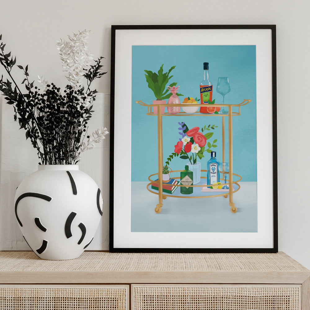 Bar Cart - Art Print by Petra Lizde