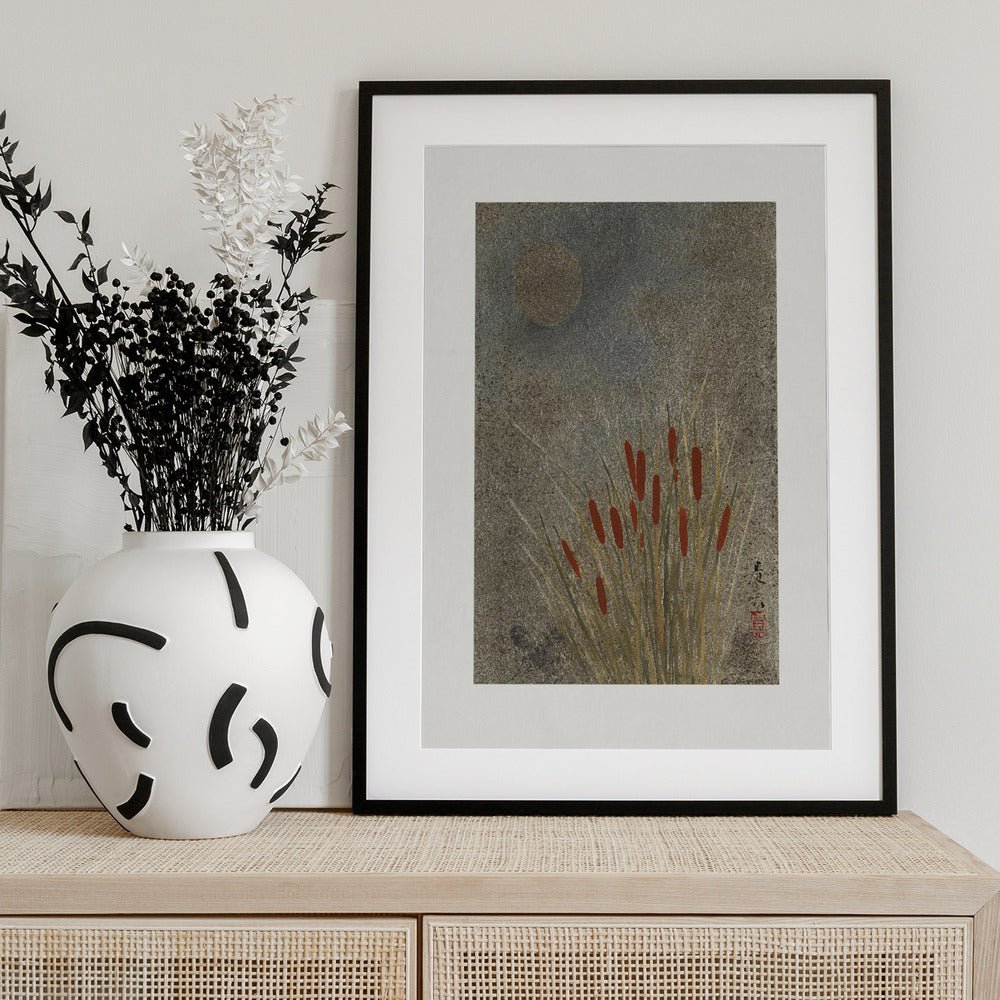 Japanese Grass Field At Night (1807–1891) - Art Print by Shibata Zeshin