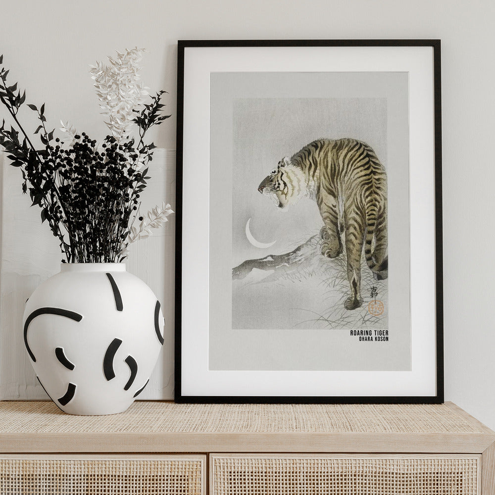 Roaring Tiger Art Poster - Art Print by Ohara Koson