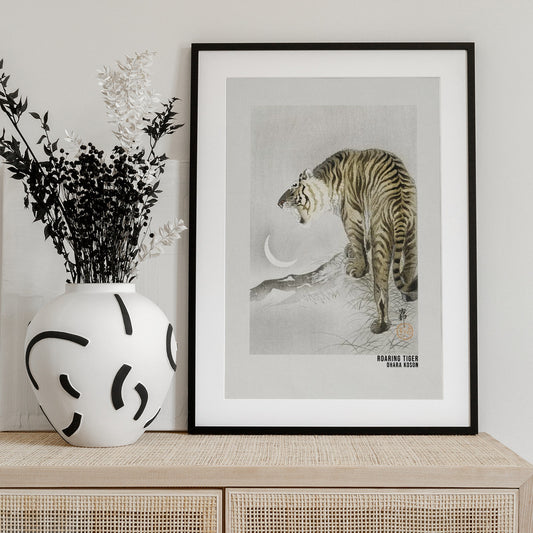 Roaring Tiger Art Poster - Art Print by Ohara Koson