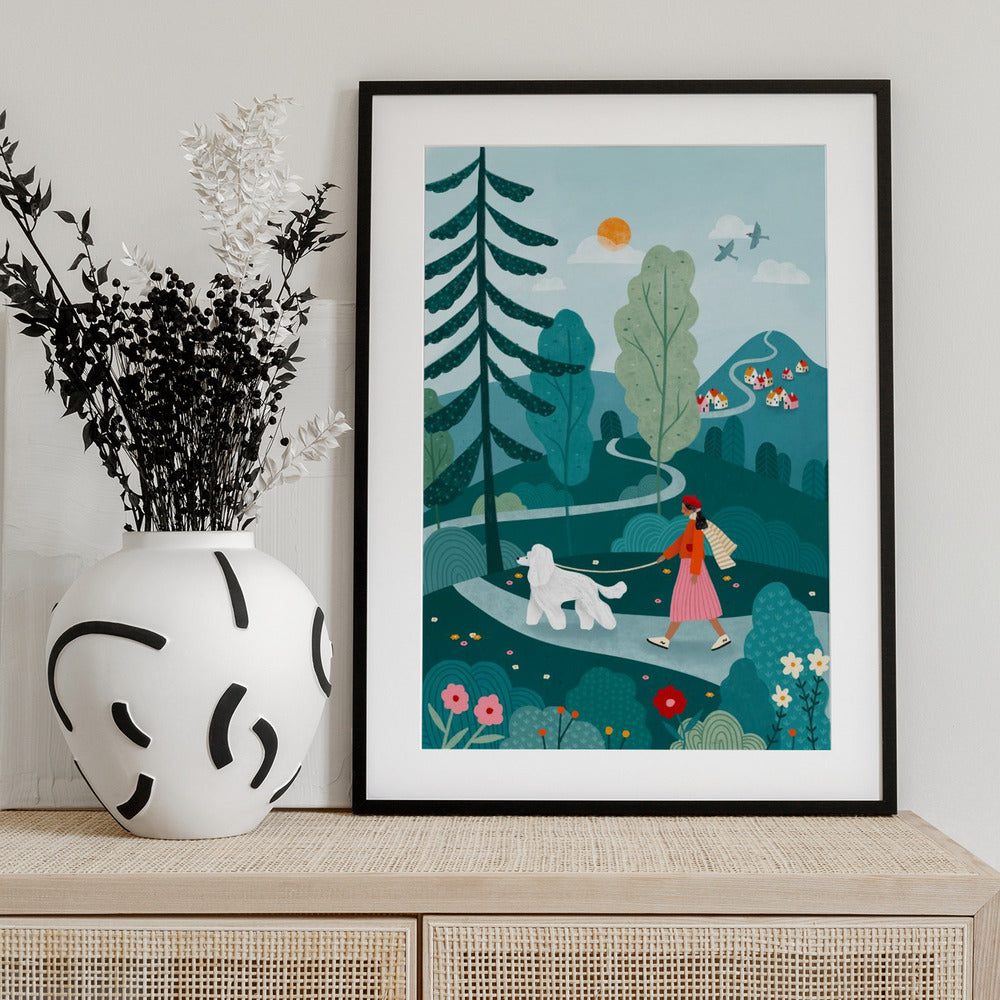 Poodle Walk - Art Print by Bea Müller