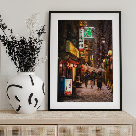 Street scene after snow - Art Print by LIANG CHEN