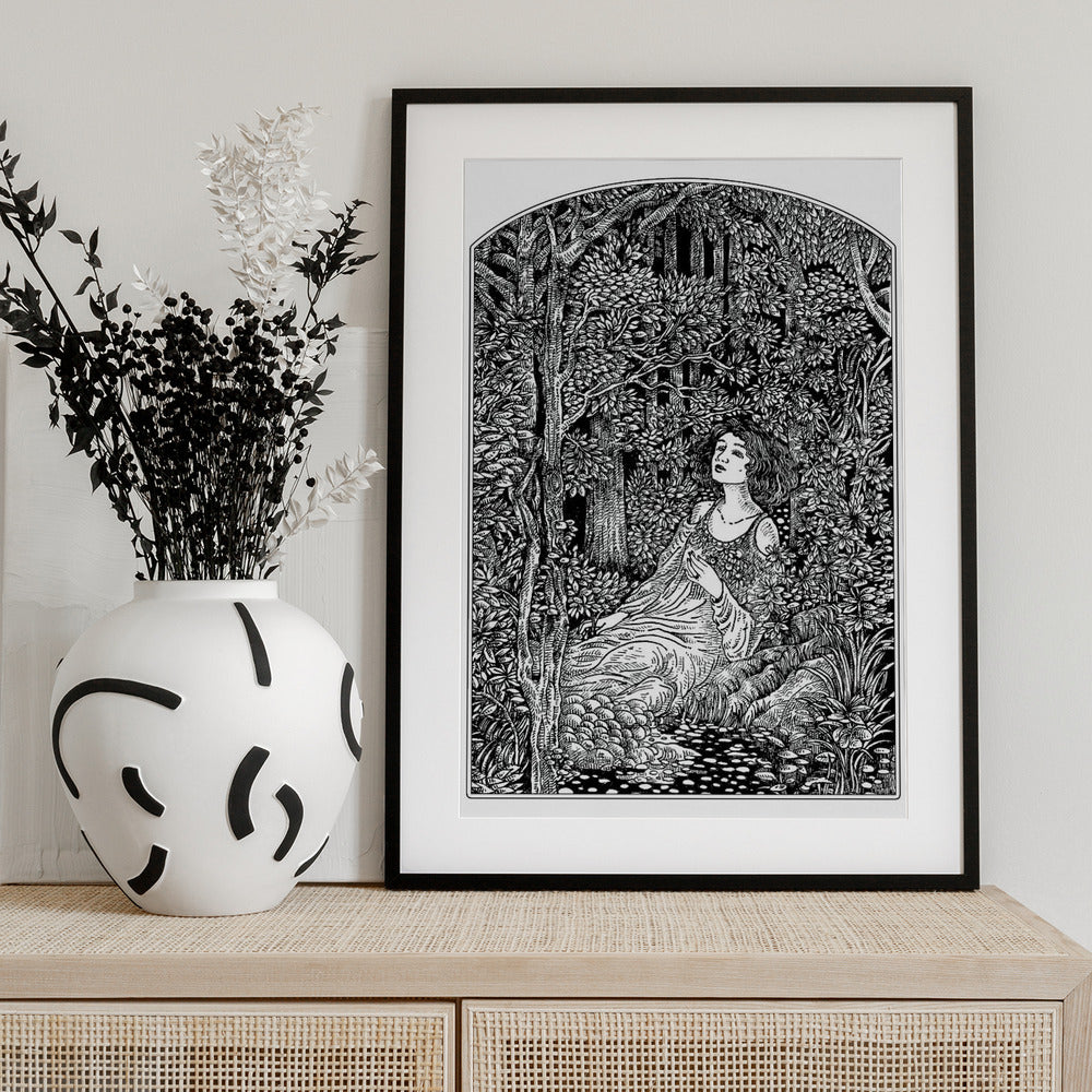 Woman in Forest - Art Print by Nicole Bustamante