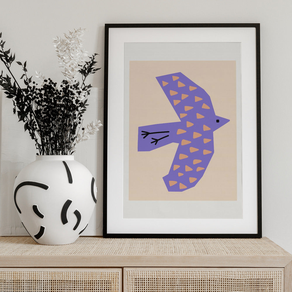 Bird Lilac - Art Print by Silvia Visscher