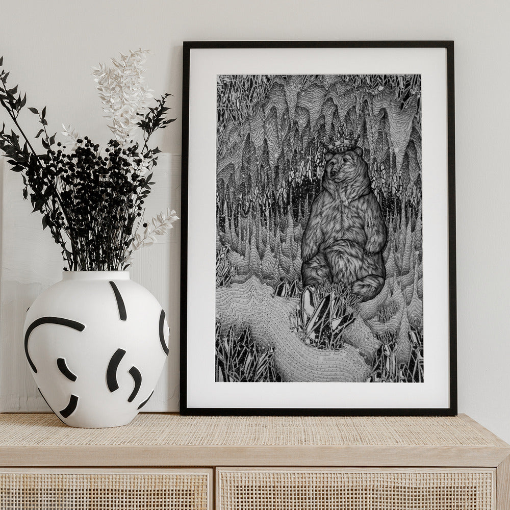 Cave of the Bear King Large - Art Print by EC Mazur