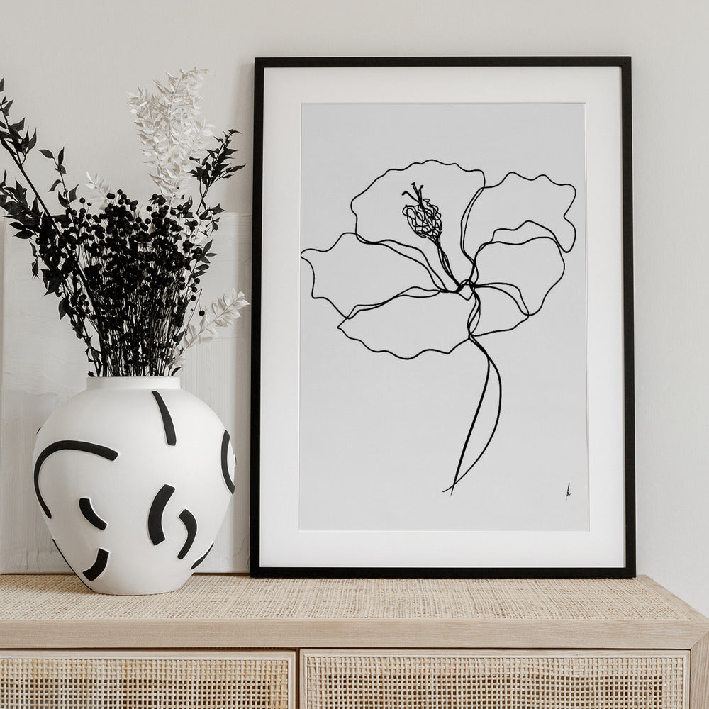 Line Blossom Essence - Art Print by Ankie Kooi