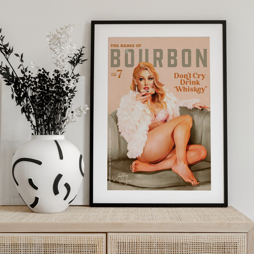 Babes of Bourbon Vol 7 Sexy Vintage Whiskey Pinup Girl - Art Print by The Whiskey Ginger