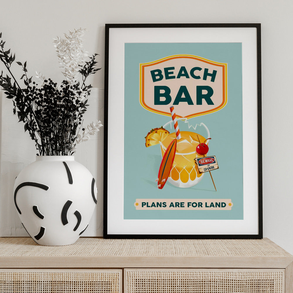 Beach Bar Summer Tropical Cocktail Bar Art - Art Print by The Whiskey Ginger