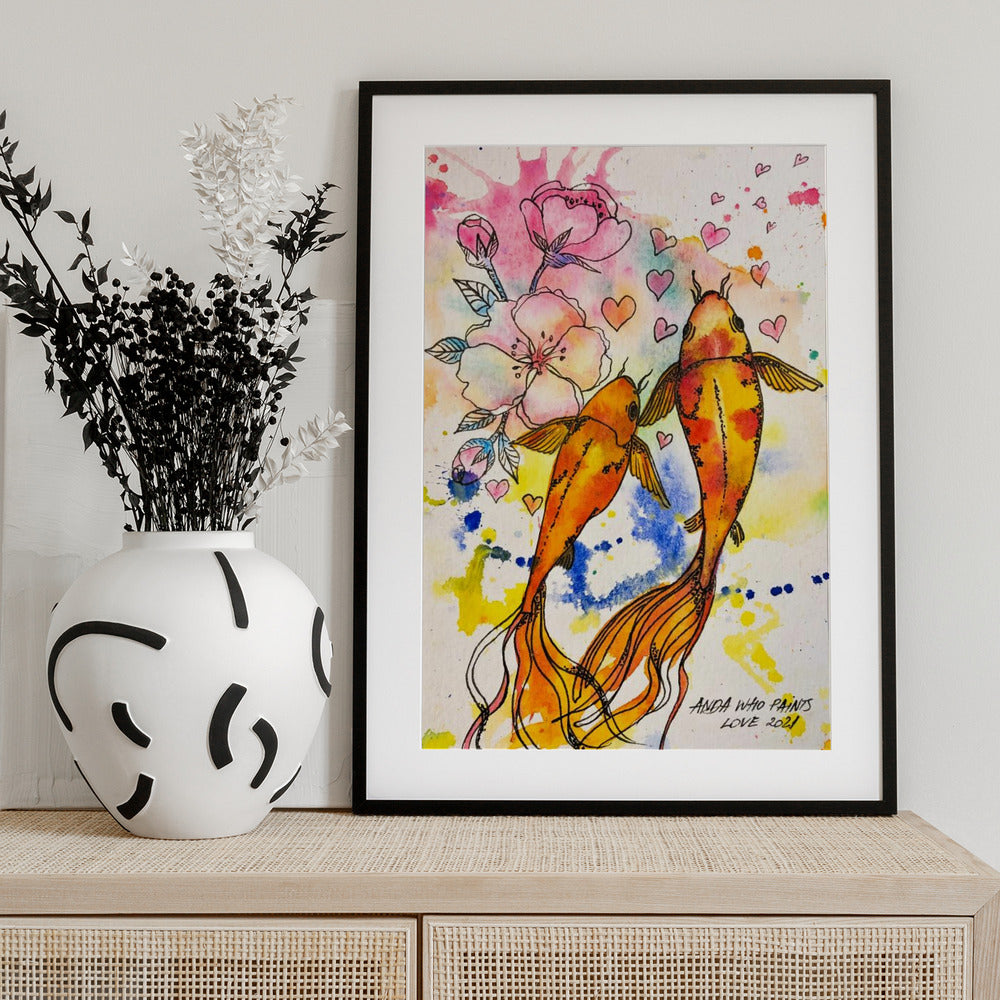 Koi LOVE - Art Print by Anda Bieza