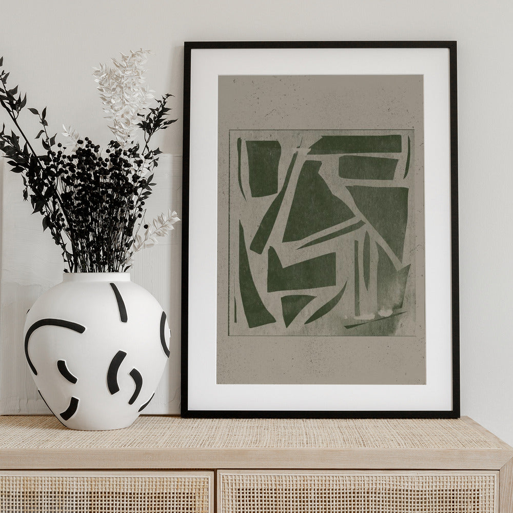 Green Geometric Maze - Art Print by THE MIUUS STUDIO