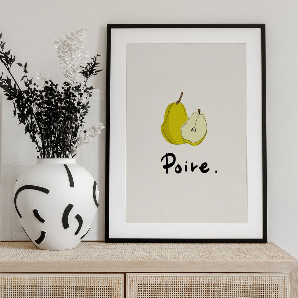 Modern French Fruits Collection &quot;Pear / Poire&quot; - Art Print by Rio Soléy