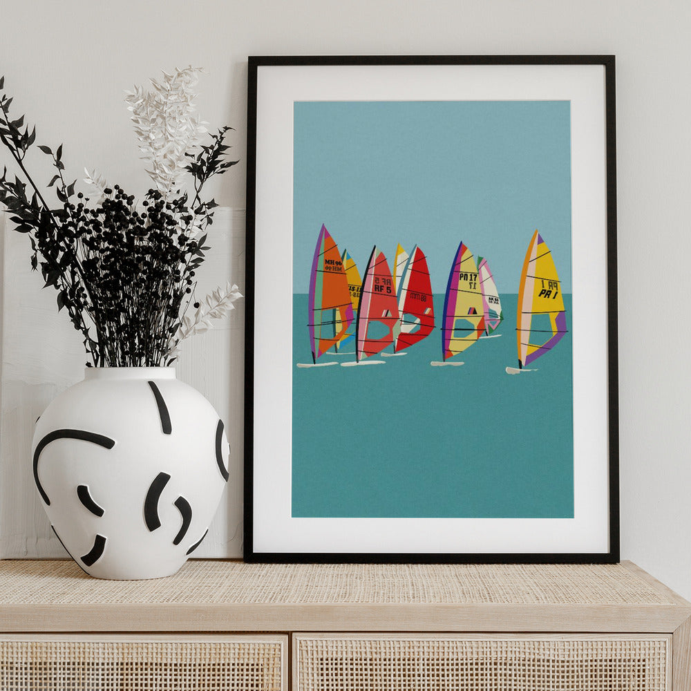Baltic Sea Windsurfing - Art Print by Rosi Feist