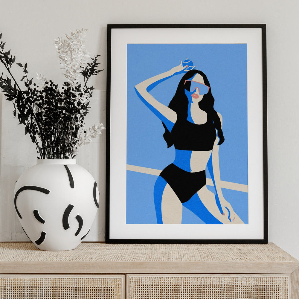 Blue Sport Girl - Art Print by Rosi Feist