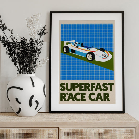 Superfast Race Car - Art Print by Rosi Feist