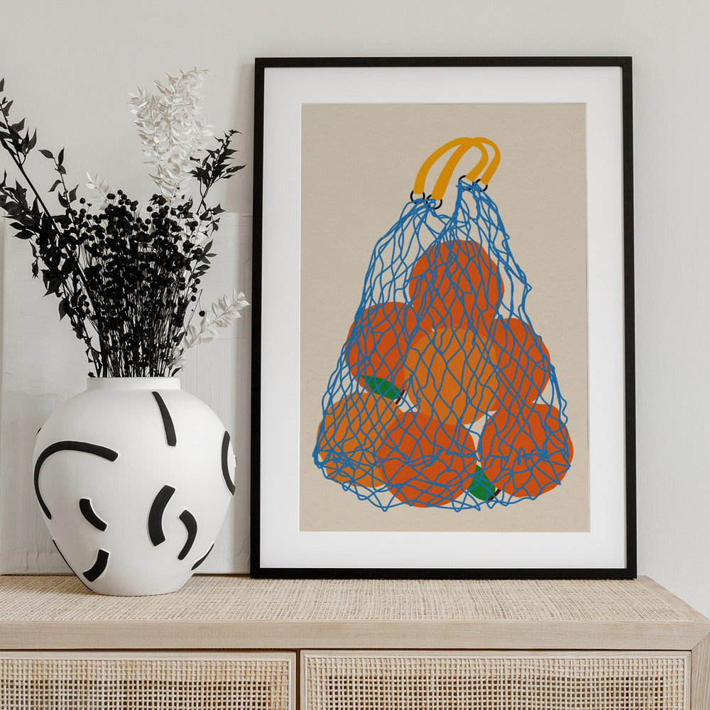Oranges In a Net Bag Update 24 - Art Print by Rosi Feist