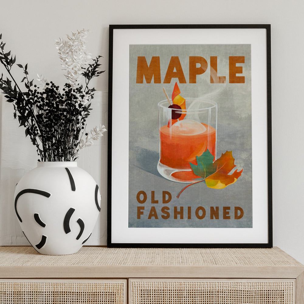 Maple Old Fashioned Cocktail - Art Print by The Whiskey Ginger
