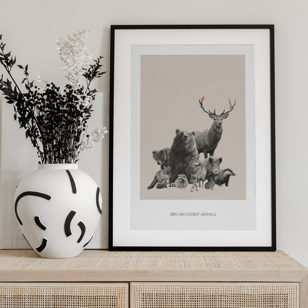 Bird and Forest Animals - Art Print by Sarah Bühler