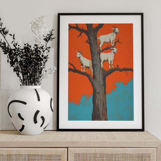 Goats In a Tree - Art Print by Andreas Magnusson