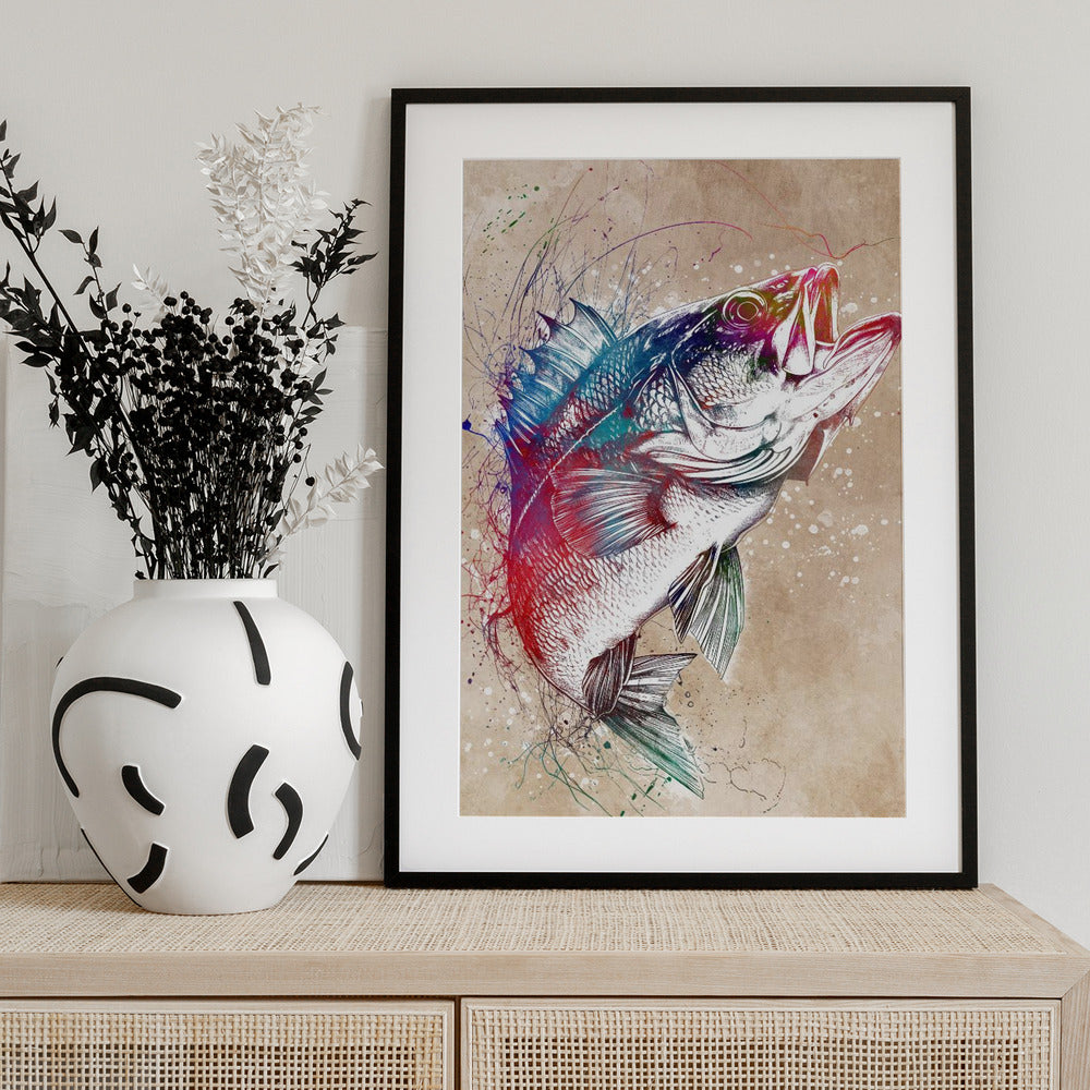 Sport Fishing - Art Print by Justyna Jaszke