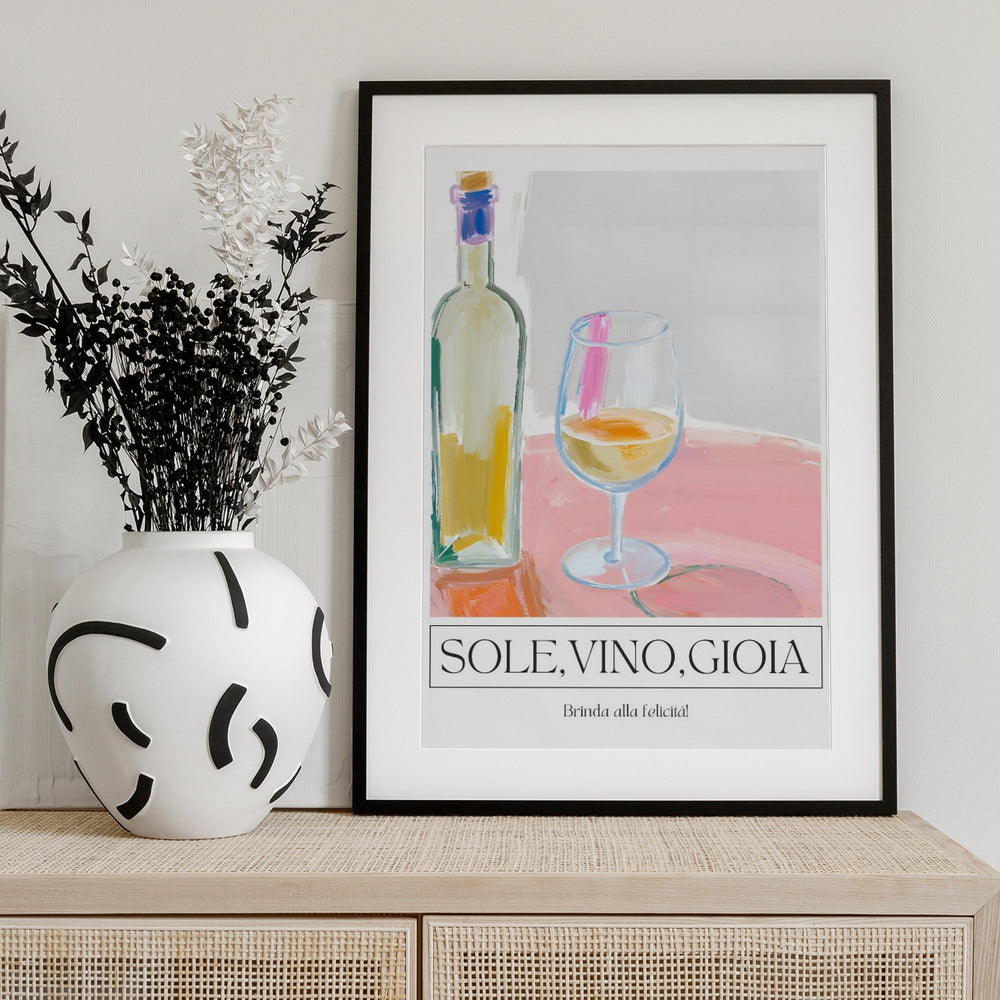 Sole, vino, gioia - Art Print by Ohkimiko
