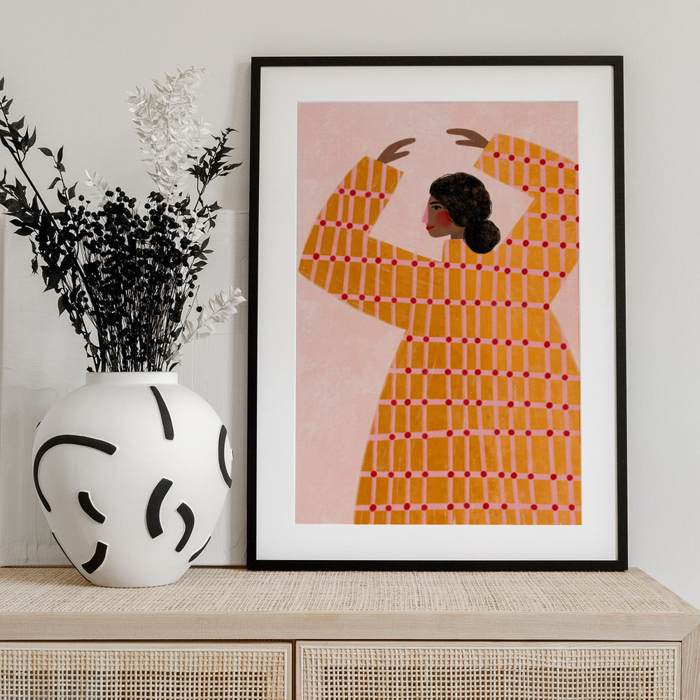 The Woman With the Checked Dress - Art Print by Bea Müller
