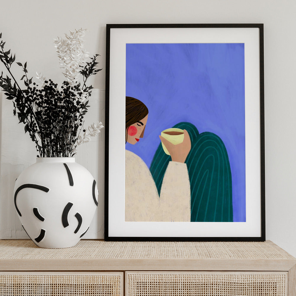 Sipping Coffee - Art Print by Bea Müller