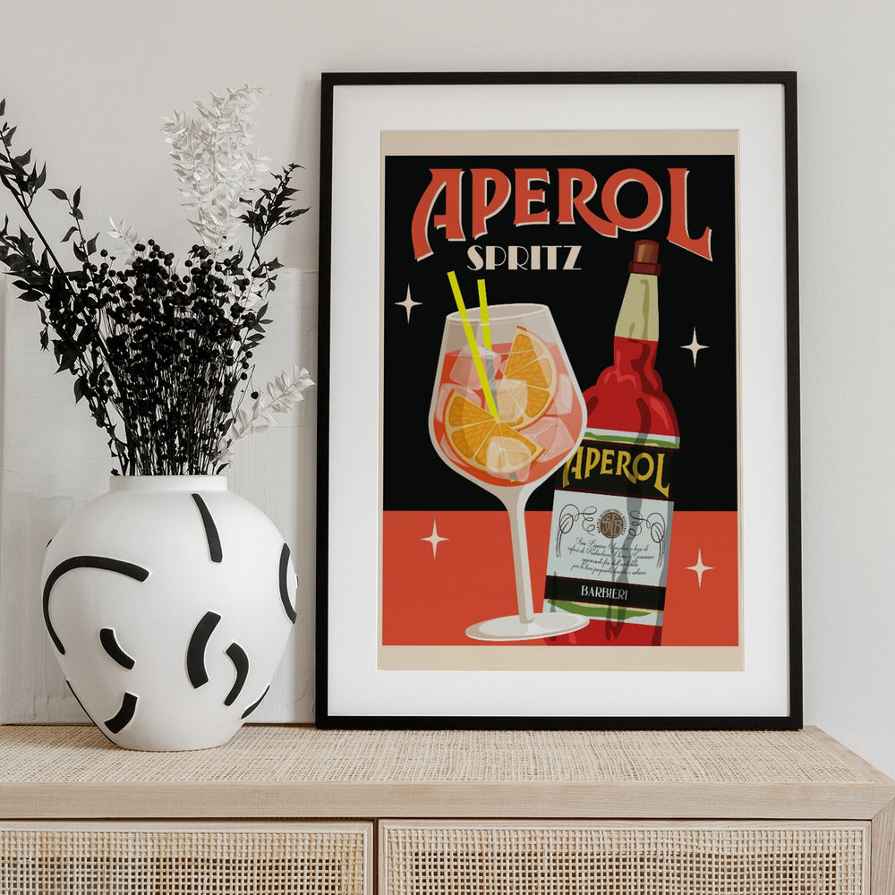 Aperol Spritz_Black - Art Print by WallChart Art Studio