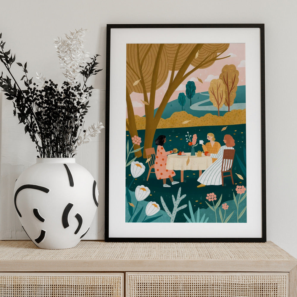 Autumn Tea Party - Art Print by Bea Müller