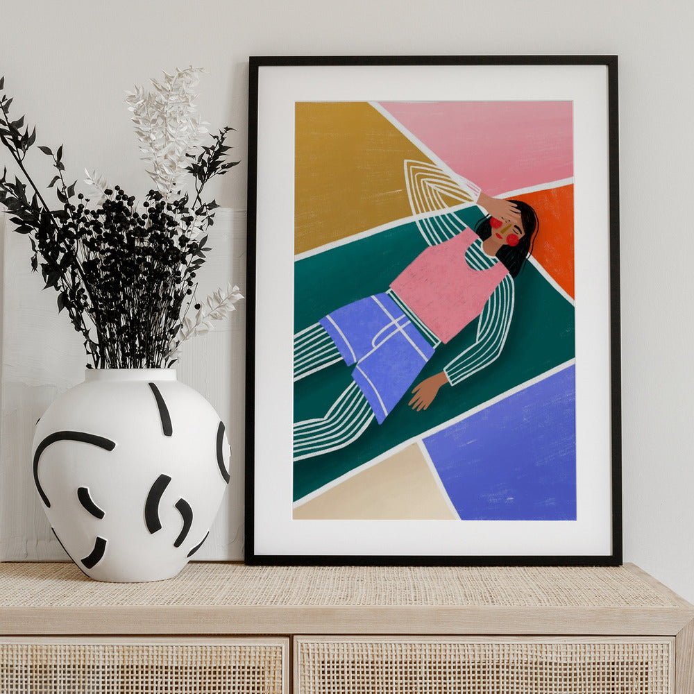Vibrant Lady Resting - Art Print by Bea Müller