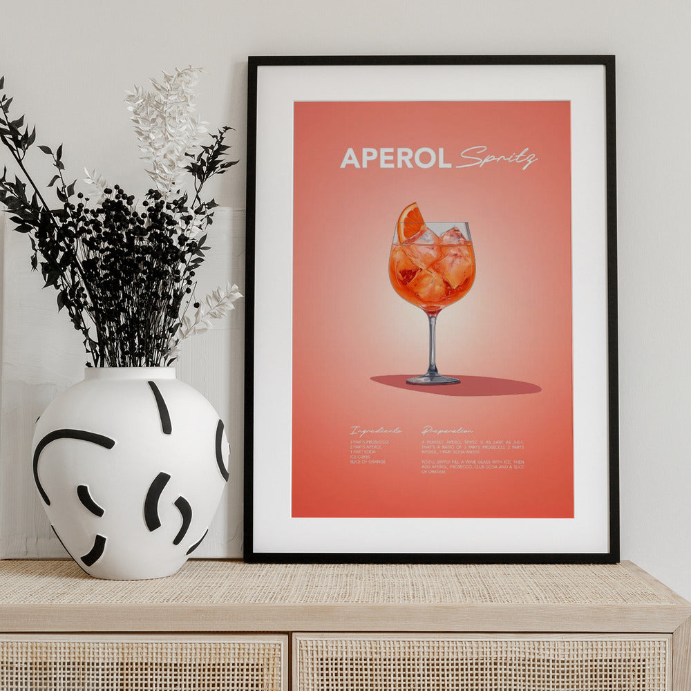 Aperol Spritz Recipe - Art Print by Andreas Magnusson