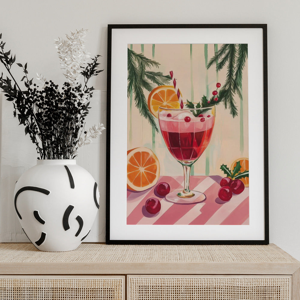 Christmas Red Cocktail - Art Print by Melloi Art Prints