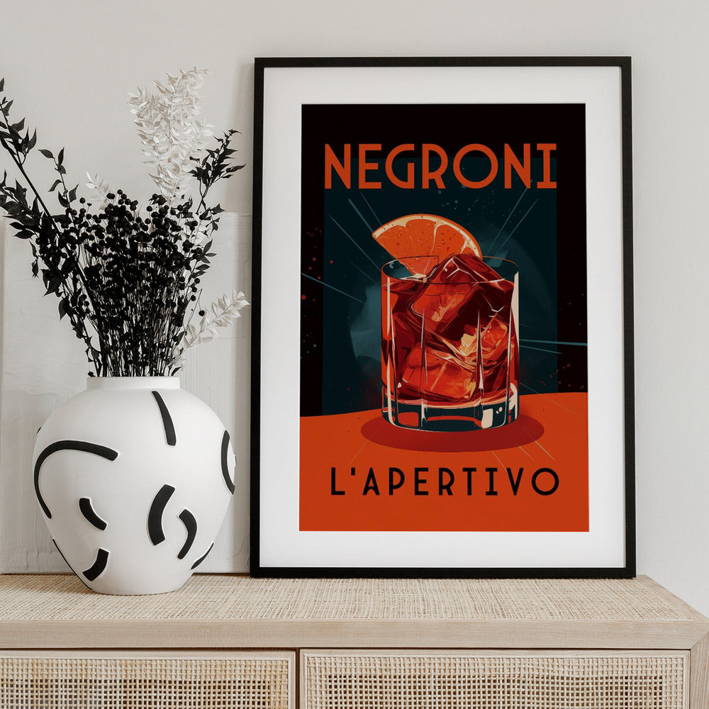 Negroni L'Apertivo - Art Print by Andreas Magnusson