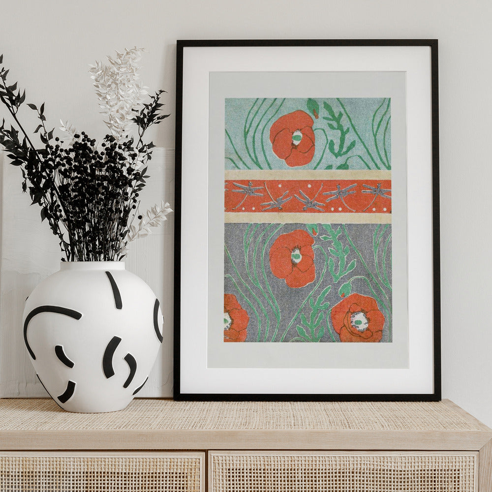 Poppies (1908) Boarder - Art Print by Goyo Hashiguchi