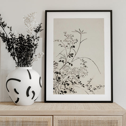 Autumn Flowers and Grasses (1762) - Art Print by Miyazaki Yuzen