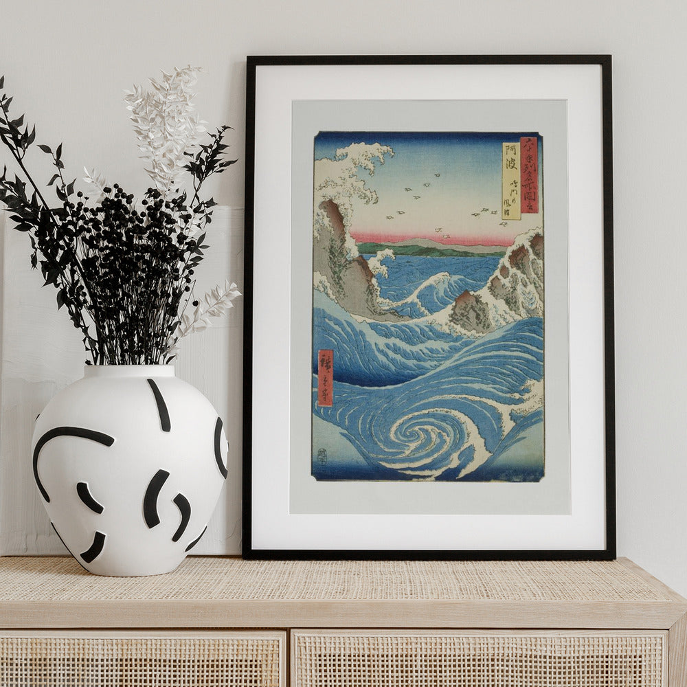 Awa Province Naruto Whirlpools - Art Print by Utagawa Hiroshige