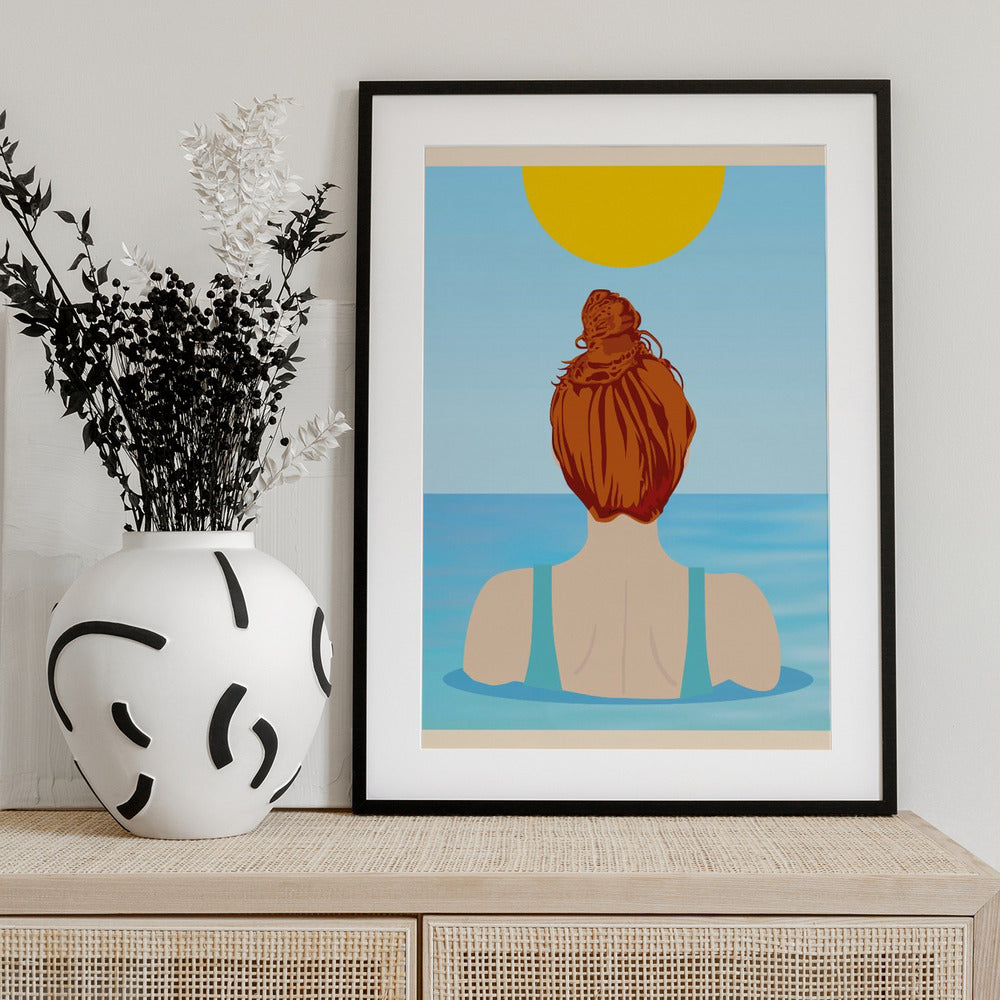 Into Water (Redhead) - Art Print by WallChart Art Studio