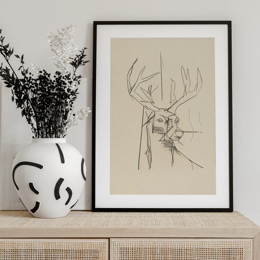 Étude Cerf (stag) No.2 - Art Print by cartissi