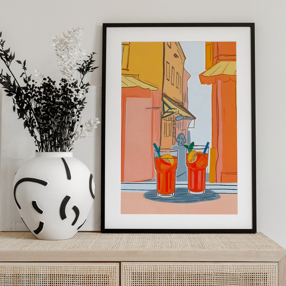 Two Aperols Please! - Art Print by Uma Gokhale