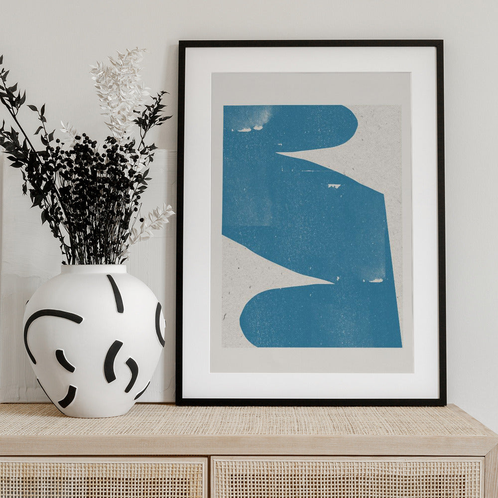 Blue Abstract Curve - Art Print by THE MIUUS STUDIO