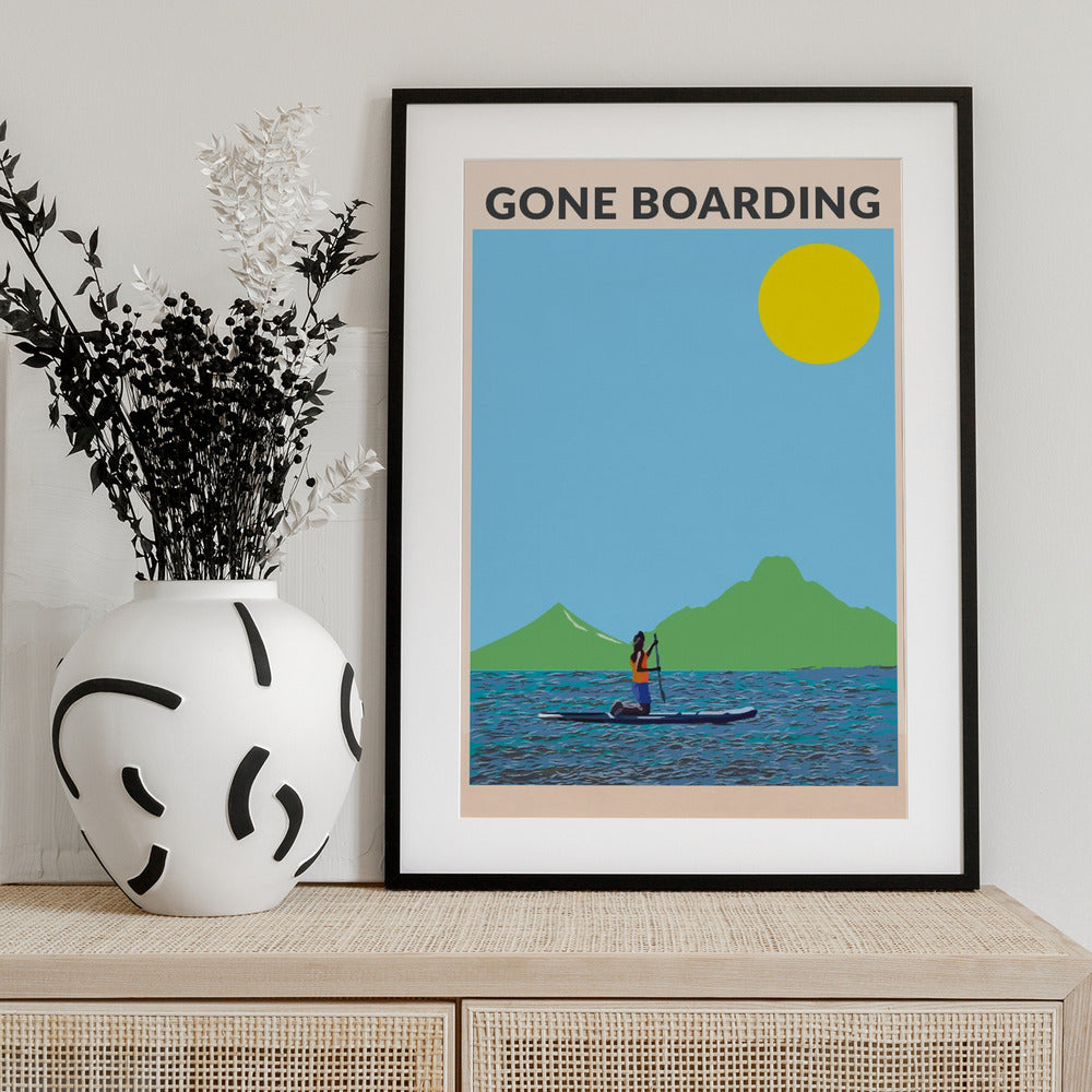 Gone Boarding (Female) - Art Print by WallChart Art Studio