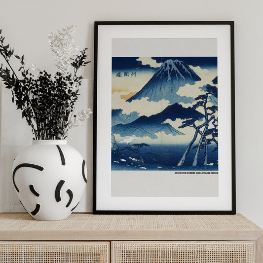 Distant View of Mount Asama In the Shinshu District - Art Print by Utagawa Hiroshige